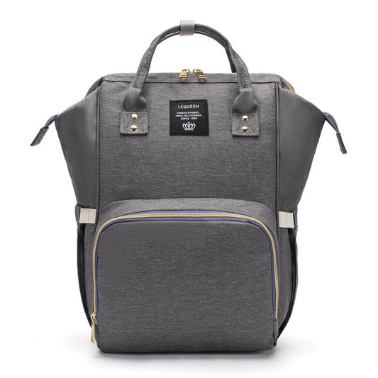 Rucsac Multifunctional pentru Mamici, Flippy, din Panza Oxford, Compartimentare Multipla, Impermeabil, 43 x 18 x 26 cm, Gri Inchis-0