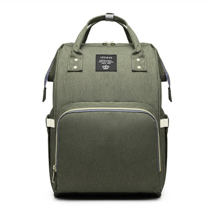 Rucsac Multifunctional pentru Mamici, Flippy, din Panza Oxford, Compartimentare Multipla, Impermeabil, 43 x 18 x 26 cm, Verde Army-0