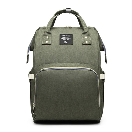 Rucsac Multifunctional pentru Mamici, Flippy, din Panza Oxford, Compartimentare Multipla, Impermeabil, 43 x 18 x 26 cm, Verde Army-0