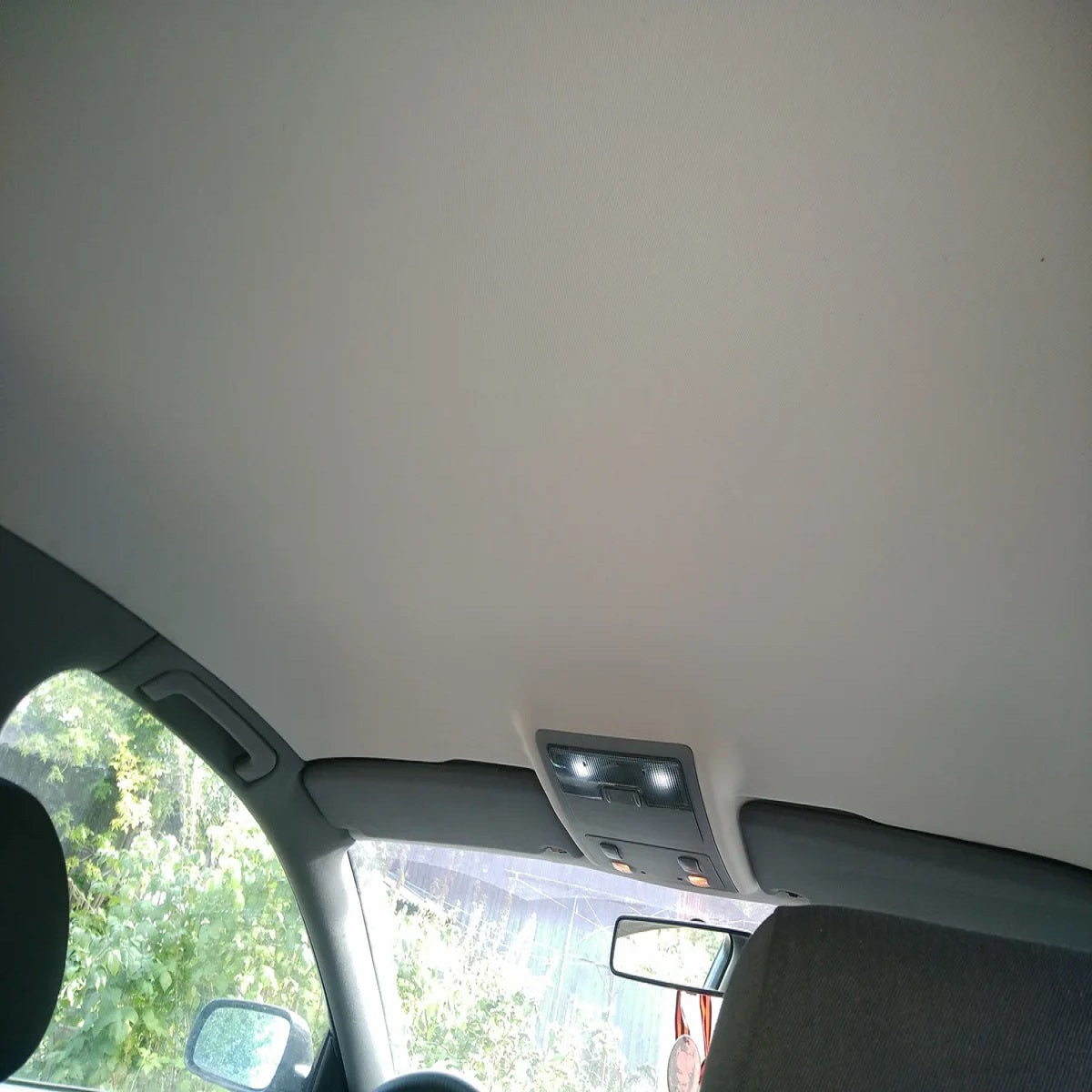 Material pentru reconditionare plafon auto, material textil cu spate buretat, culoare Gri Deschis, dimensiune 2m x 1,50m-0