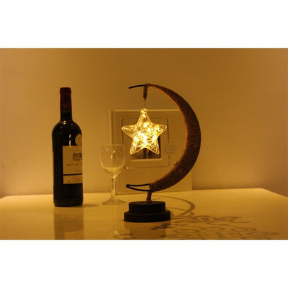 Lampa veghe Flippy, semi-luna cu stea din sticla, led, 28x15 cm, alb cald-3