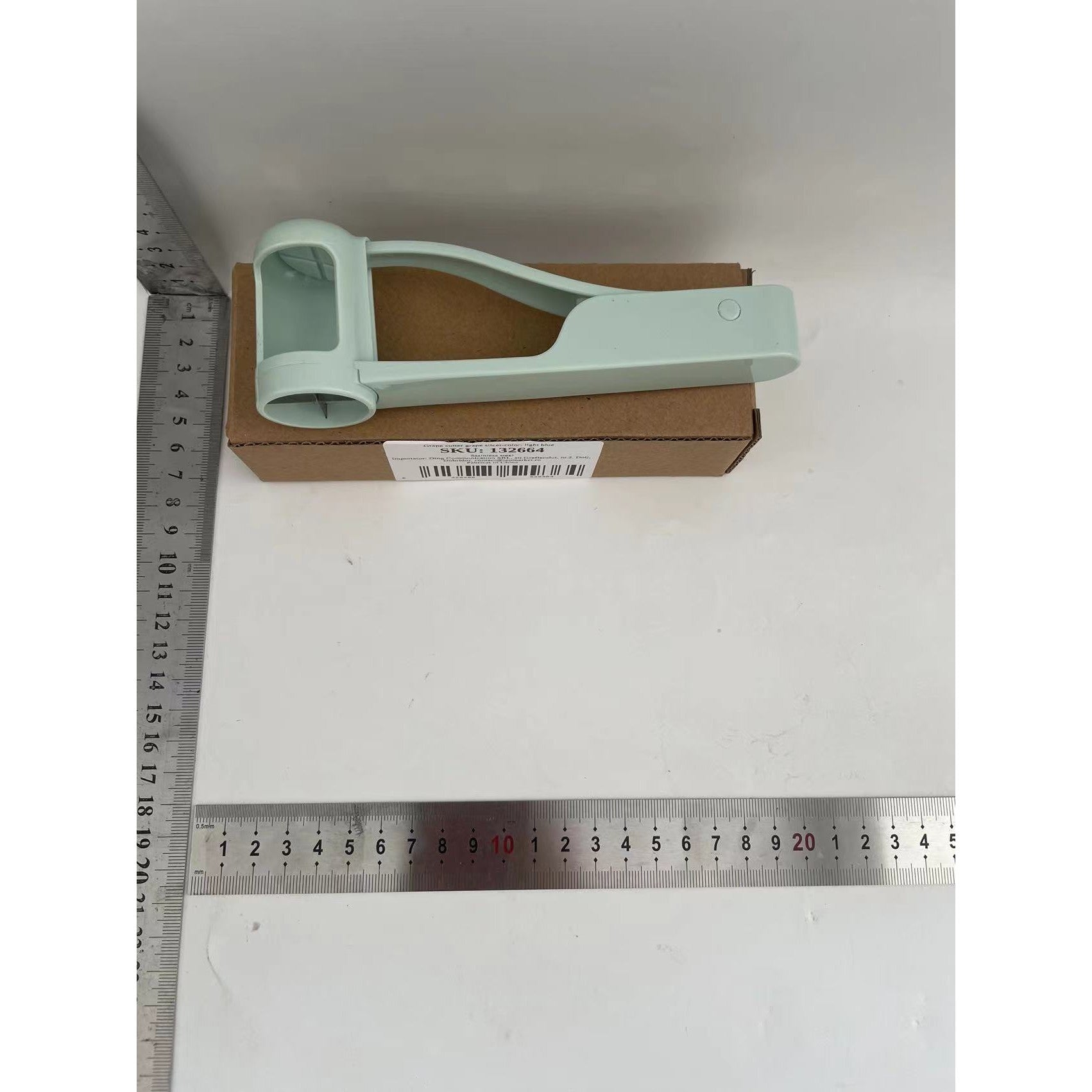 Taietor de Struguri Manual, Flippy, Usor de Curatat si Folosit, Plastic si Otel, Albastru Deschis, 16.5x5.5 cm-1