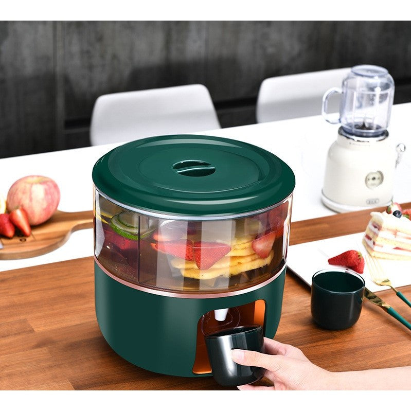 Dozator de apa Flippy, 3 compartimente rotative, capacitate mare de 6l, verde-1
