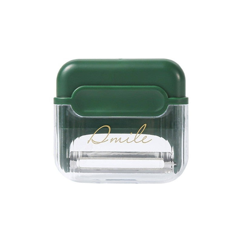 Decojitor/Curatator manual de legume si fructe, Flippy, portabil, cu magnet, doua lame, Inox, Verde, 6.7x6x1.6 cm-0