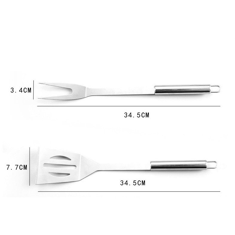 Set 18 Ustensile pentru Gratar, Flippy, din Otel Inoxidabil, Geanta Oxford, Argintiu-9