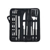 Set 18 Ustensile pentru Gratar, Flippy, din Otel Inoxidabil, Geanta Oxford, Argintiu-0