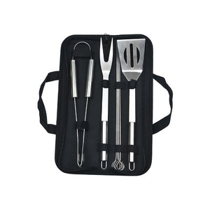 Set 7 Ustensile pentru Gratar, Flippy, din Otel Inoxidabil, Geanta Oxford, Argintiu-0