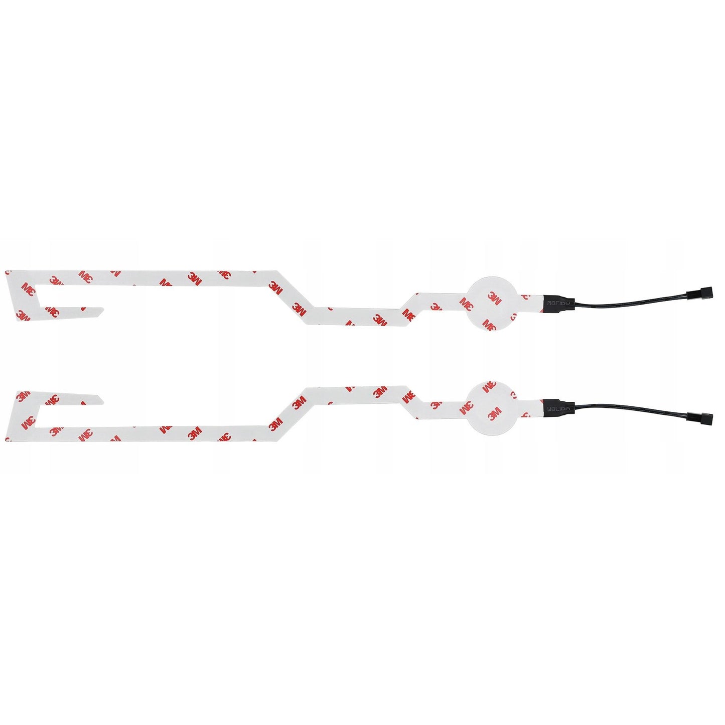 Set 2 benzi LED pentru iluminare casca moto, culoare alba, telecomanda cu fir, alimentare baterii-2