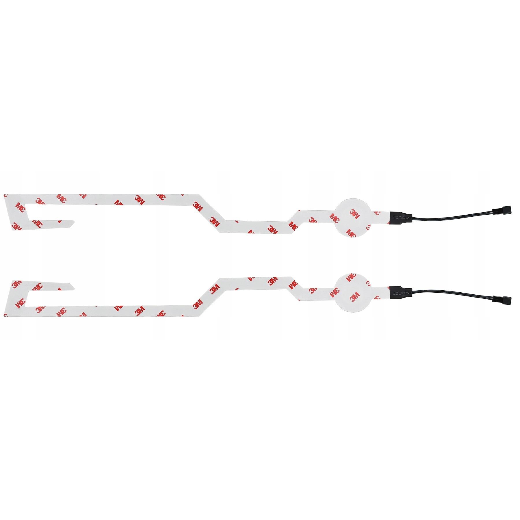 Set 2 benzi LED pentru iluminare casca moto, culoare alba, telecomanda cu fir, alimentare baterii-2