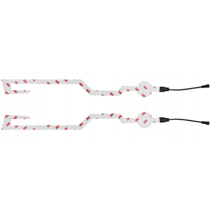 Set 2 benzi LED pentru iluminare casca moto, culoare alba, telecomanda cu fir, alimentare baterii-2
