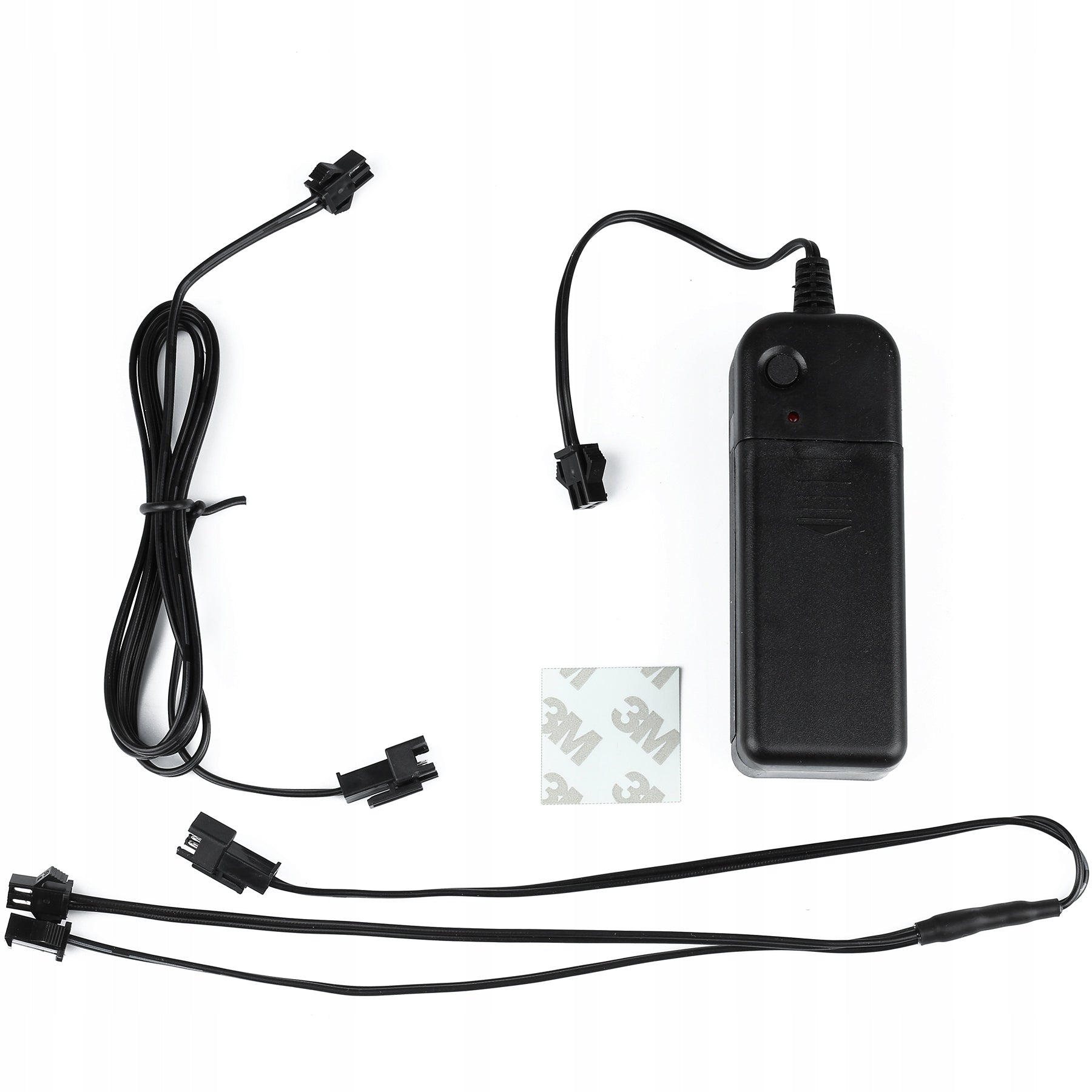 Set 2 benzi LED pentru iluminare casca moto, culoare alba, telecomanda cu fir, alimentare baterii-3