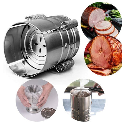Presa din inox Flippy, pentru preparat sunca presata, cu capac, dimensiune reglabila in 3 trepte, 15 x 15 x 18 cm, argintiu-1