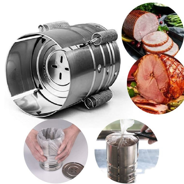 Presa din inox Flippy, pentru preparat sunca presata, cu capac, dimensiune reglabila in 3 trepte, 15 x 15 x 18 cm, argintiu-1