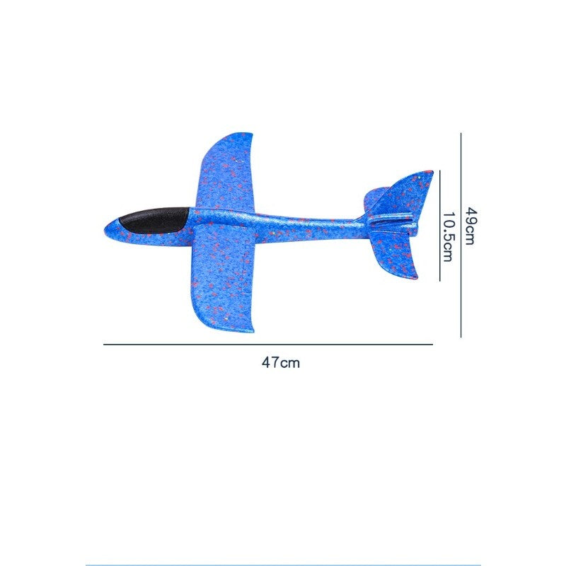 Avion planor din polistiren in punga , lungime 47 cm , Albastru , Flippy-3