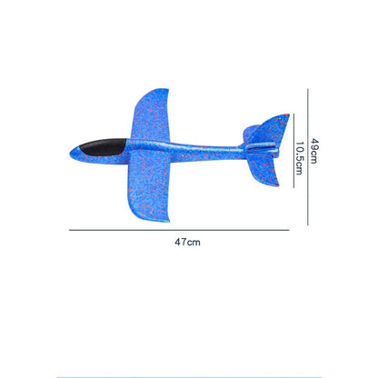 Avion planor din polistiren in punga , lungime 47 cm , Albastru , Flippy-3