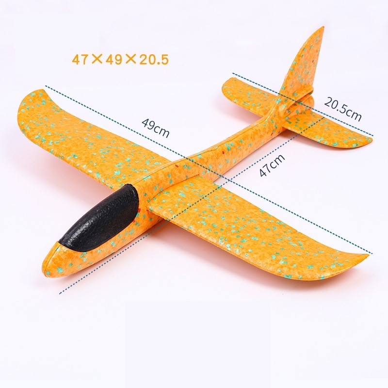 Avion planor din polistiren in punga , lungime 47 cm , Galben , Flippy-4