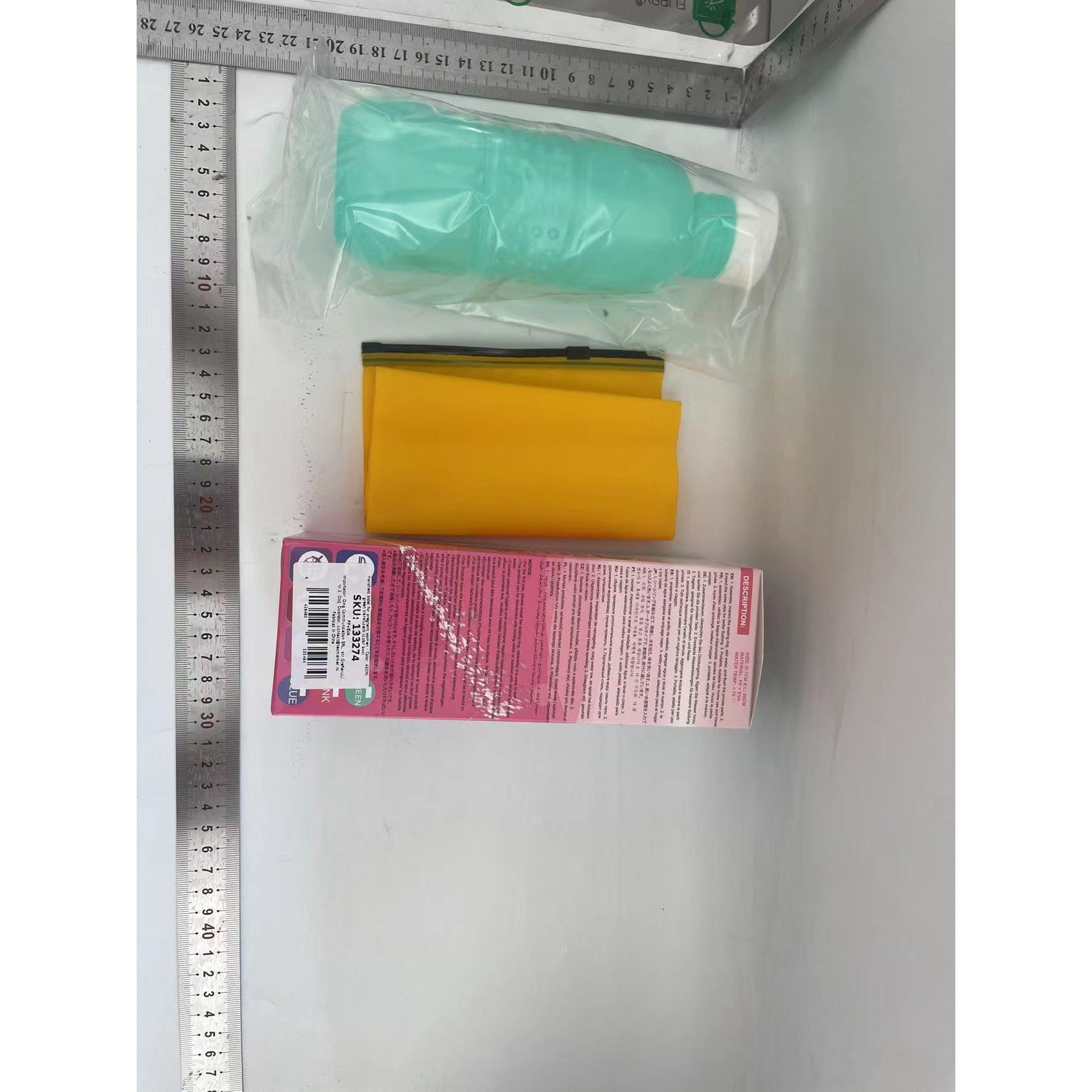 Bideu Portabil, Flippy, pentru Postpartum/ Postoperator, 450 mL, cu Capac si Husa Galbena, Culoare Recipient Verde-4