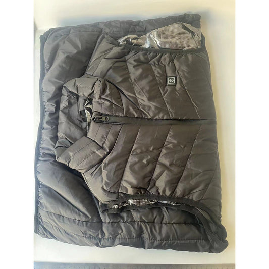 Vestă Unisex Incălzită, Flippy, din Bumbac, cu 2 zone de Incălzire, Toamnă-Iarnă, Incărcare USB, Neagră, Marimea L-1