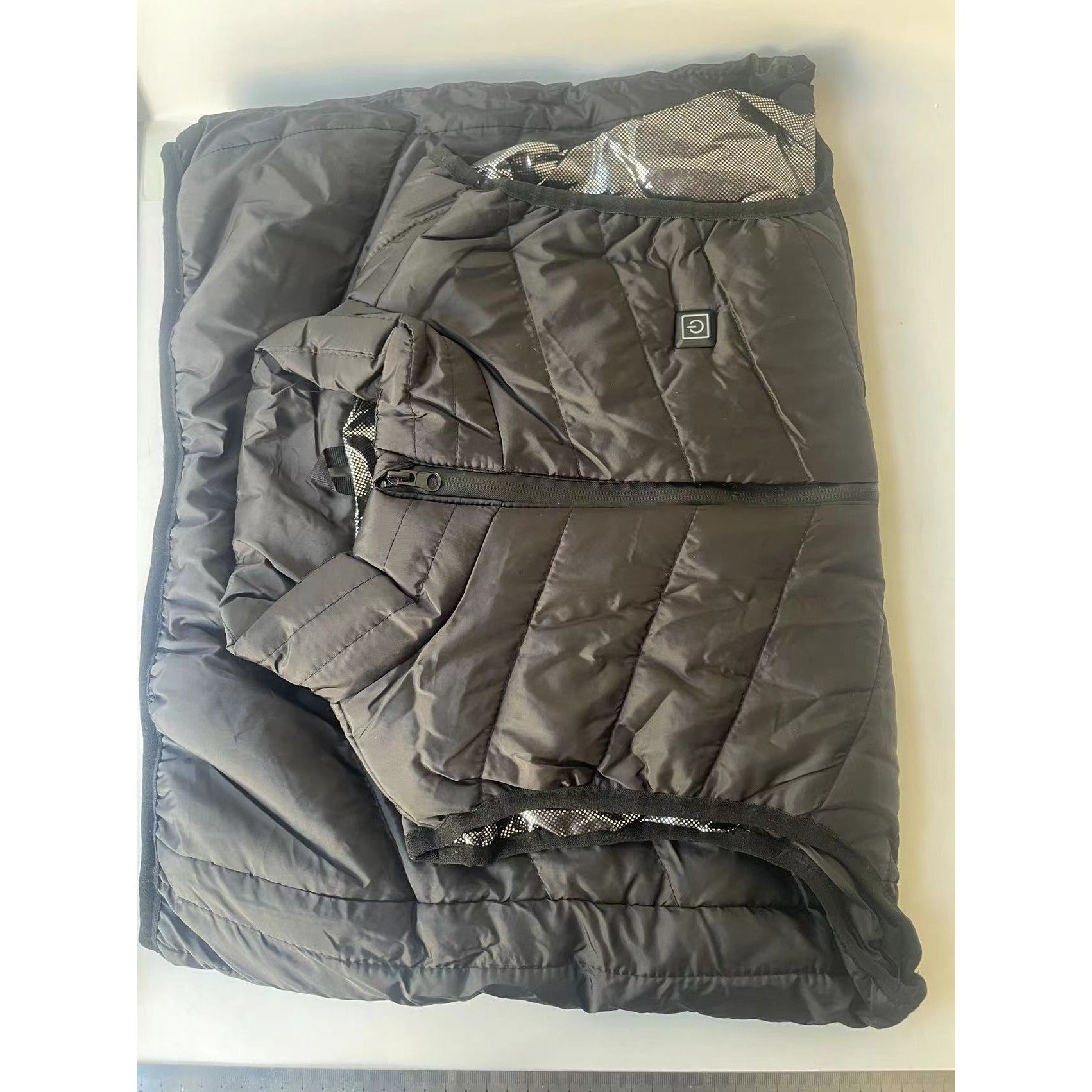 Vestă Unisex Incălzită, Flippy, din Bumbac, cu 4 zone de Incălzire, Toamnă-Iarnă, Incărcare USB, Neagră, Marimea XXL-1
