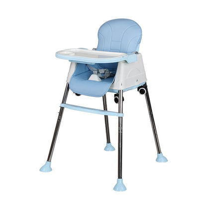 Scaun de Masa Pliabil 3in1, Flippy, Reglabil, Multifunctional, 3 Pozitii, Masuta si Husa Detasabile, Roti, Centura de Siguranta, Ajustare Inaltime, Albastru-0