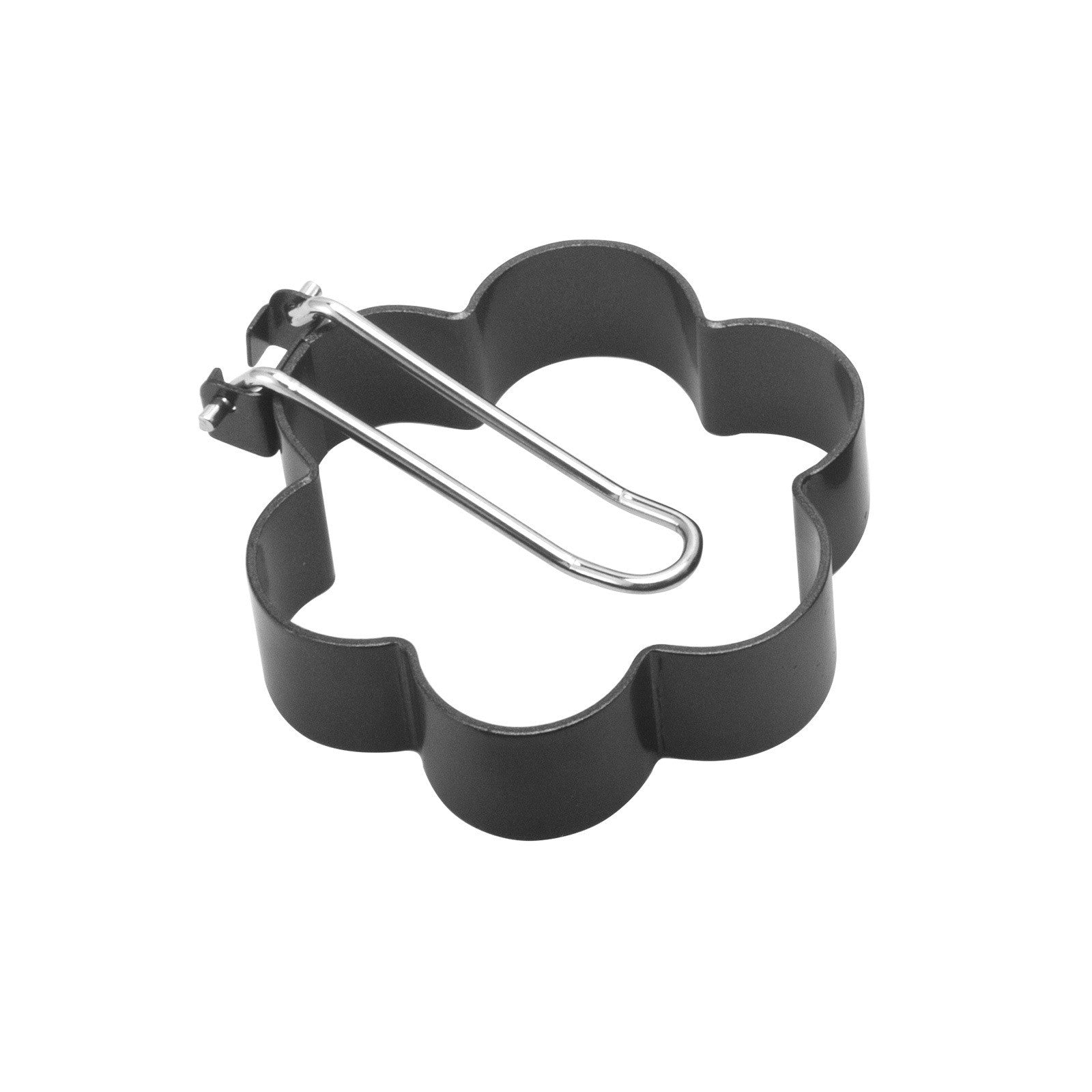 Set 4 forme pentru ou Flippy, din otel, strat antiaderent, diametru 7.5 cm, cu maner din ABS, negru-3