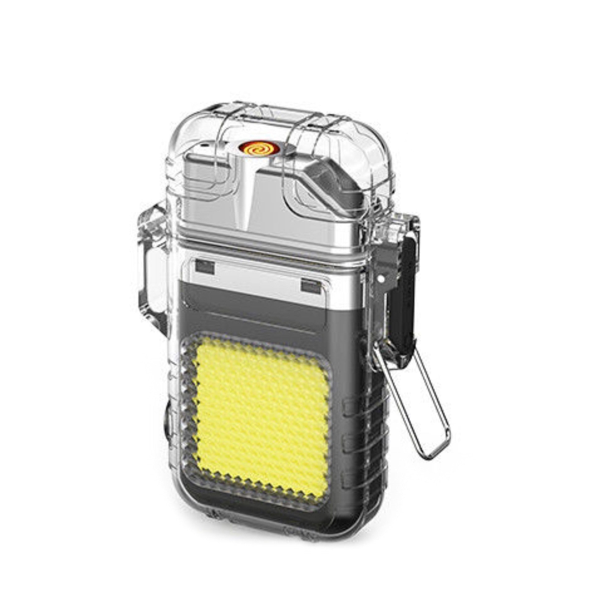 Lanterna Tip Breloc cu Bricheta, Flippy, Impermeabila, 3 Moduri Iluminare, 300 mAh, Incarcare USB-C, COB, Raza de Actiune 50 - 100 m, 7.4 x 4.9 x 1.7 cm, Gri-0