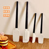Set 4 Ustensile de Bucatarie, Flippy, din Silicon si Lemn, Spatule de Diferite Dimensiuni, Termorezistente, Antiaderente, Alb-Negru-0