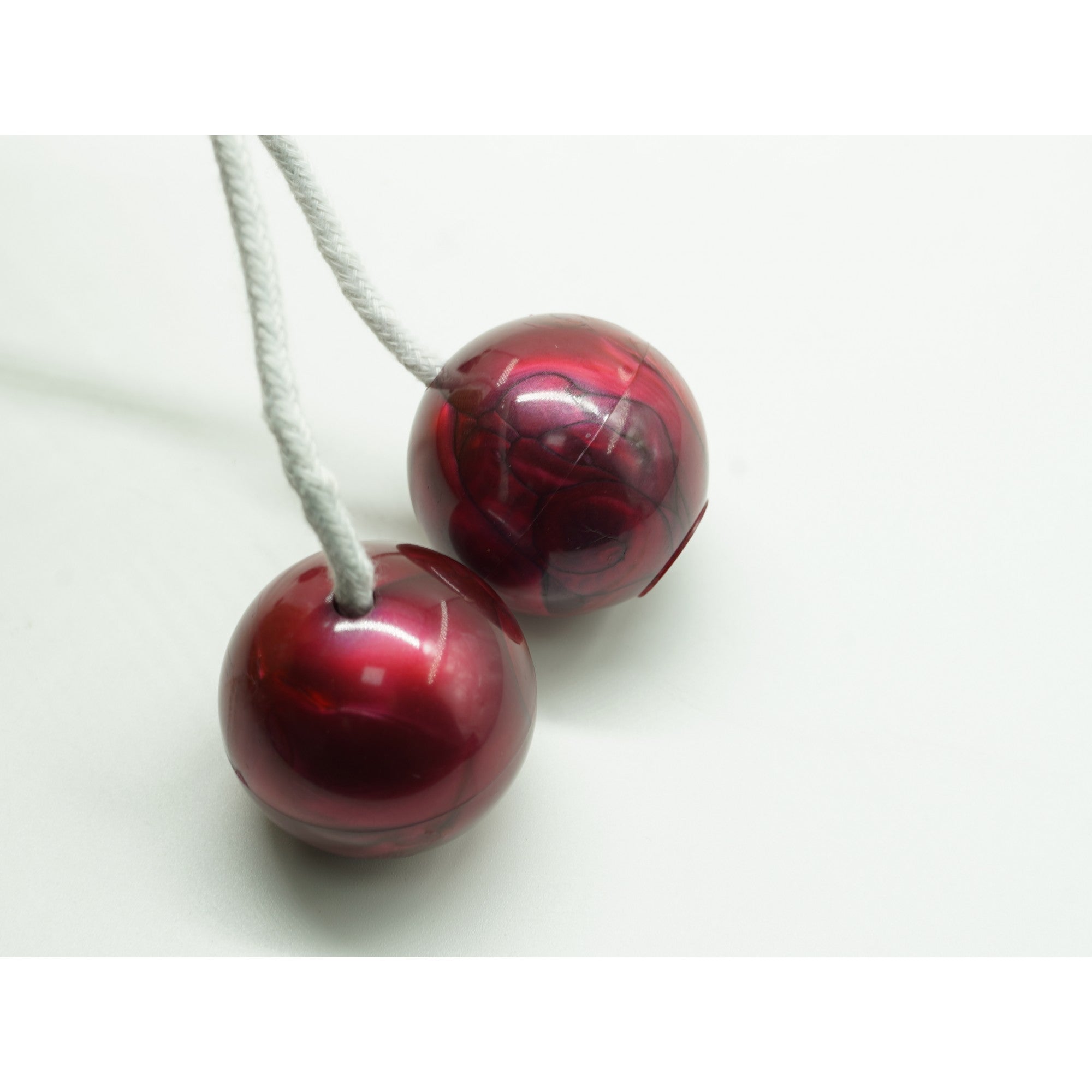 Jucarie interactiva cu bile, Flippy, Clackers ball, antistres, Visiniu, 40 mm-1