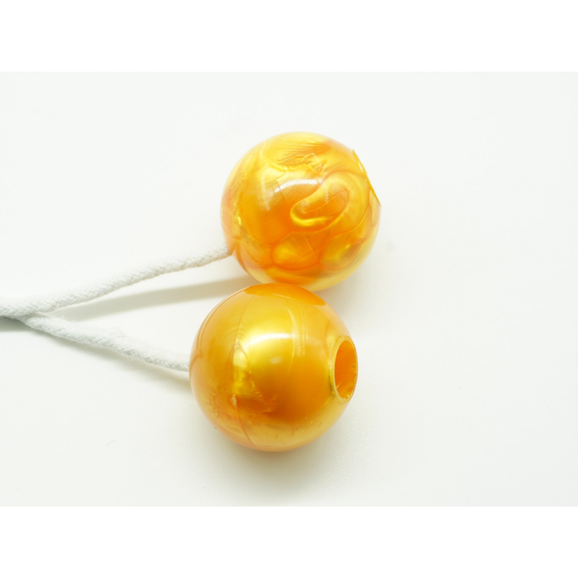 Jucarie interactiva cu bile, Flippy, Clackers ball, antistres, Galben, 40 mm-1