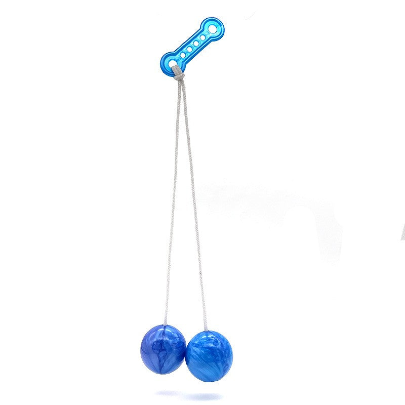 Jucarie interactiva cu bile, Flippy, Clackers ball, antistres, Albastru, 40 mm-0