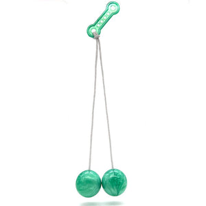 Jucarie interactiva cu bile, Flippy, Clackers ball, antistres, Verde, 40 mm-0
