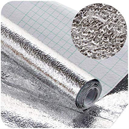 Folie autocolantă de aluminiu pentru bucătărie, 60x200 cm