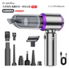 Aspirator Portabil Auto, Flippy, pentru Casa si Masina, 3 Viteze, Incarcator Tip-C cu Incarcare Rapida, Tub Prelungitor, 2000mAh, 7 Capete de Aspirare si Suflare, 21x20x6.5 cm, Argintiu Mov-0
