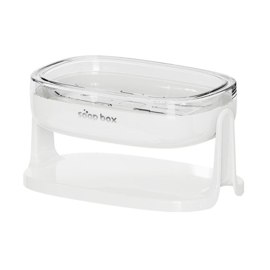Savoniera cu Suport 2 in 1, Flippy, Pentru Perete sau Blat, PET, Scurgere Optima, Alb-0
