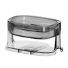 Savoniera cu Suport 2 in 1, Flippy, Pentru Perete sau Blat, PET, Scurgere Optima, GriTransparent-0