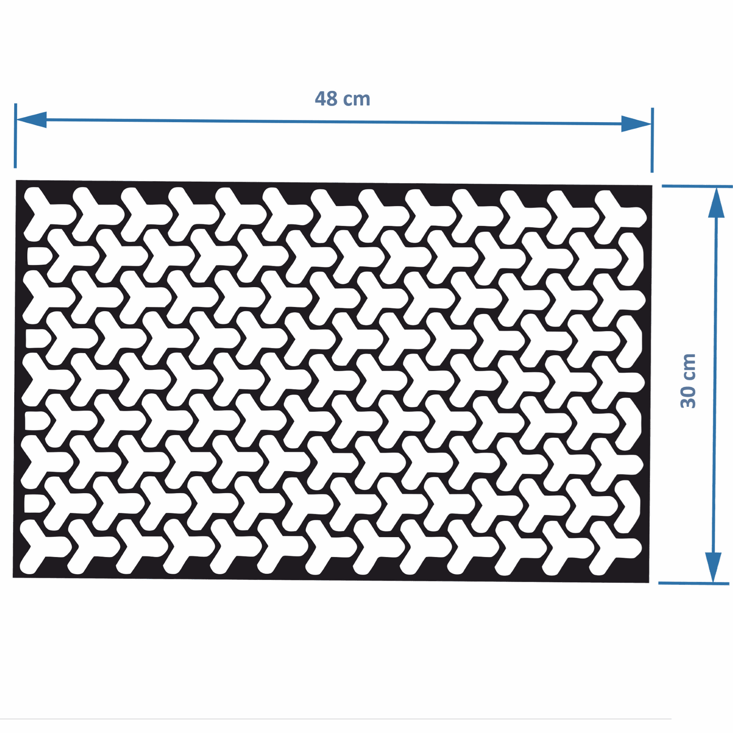 Set 2 folii autoadezive decupate pentru decorarea stopurilor auto, dimensiune 2 x 48 x 30cm, culoare Negru Mat, model HONEYCOMB TRIANGLE-5