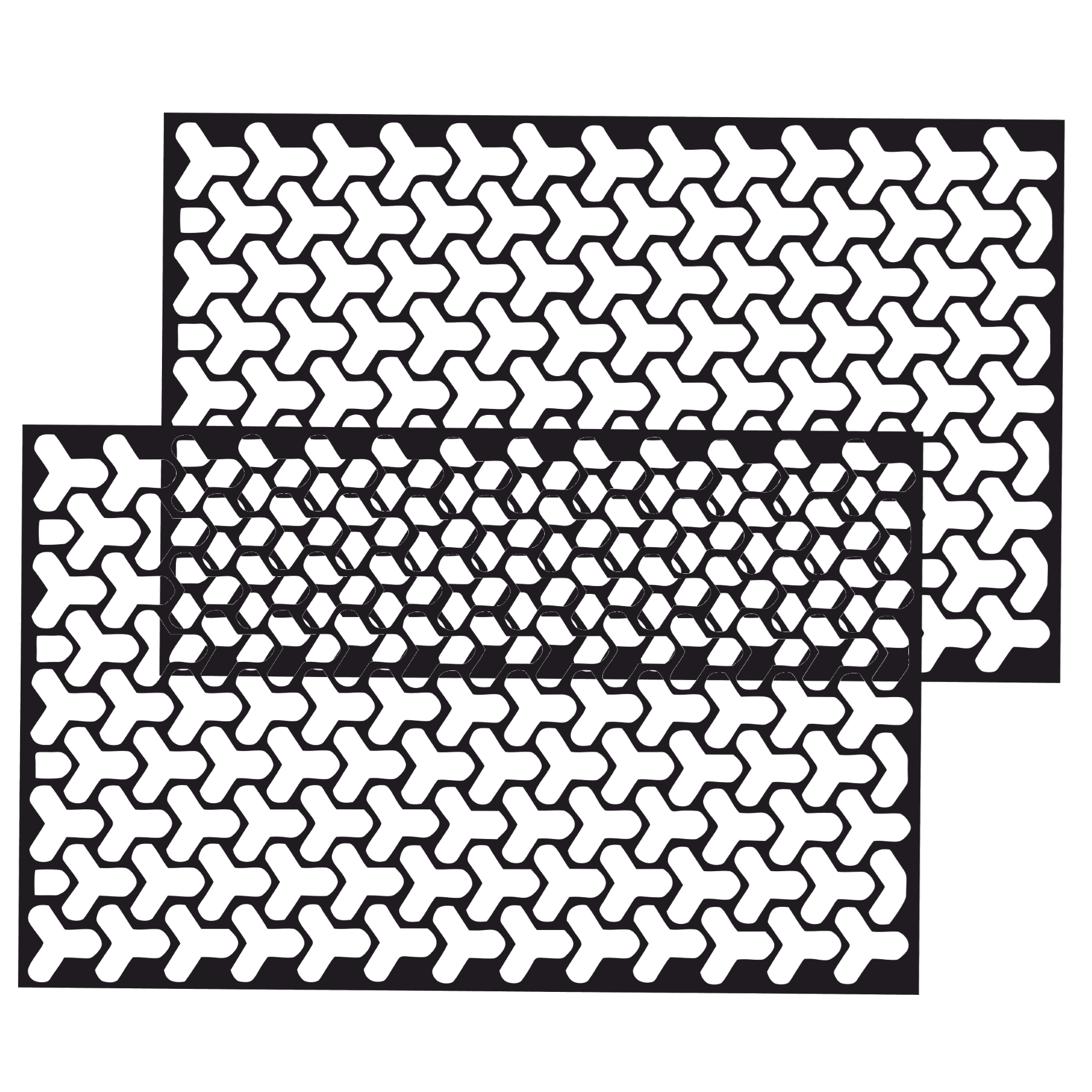 Set 2 folii autoadezive decupate pentru decorarea stopurilor auto, dimensiune 2 x 48 x 30cm, culoare Negru Mat, model HONEYCOMB TRIANGLE-3