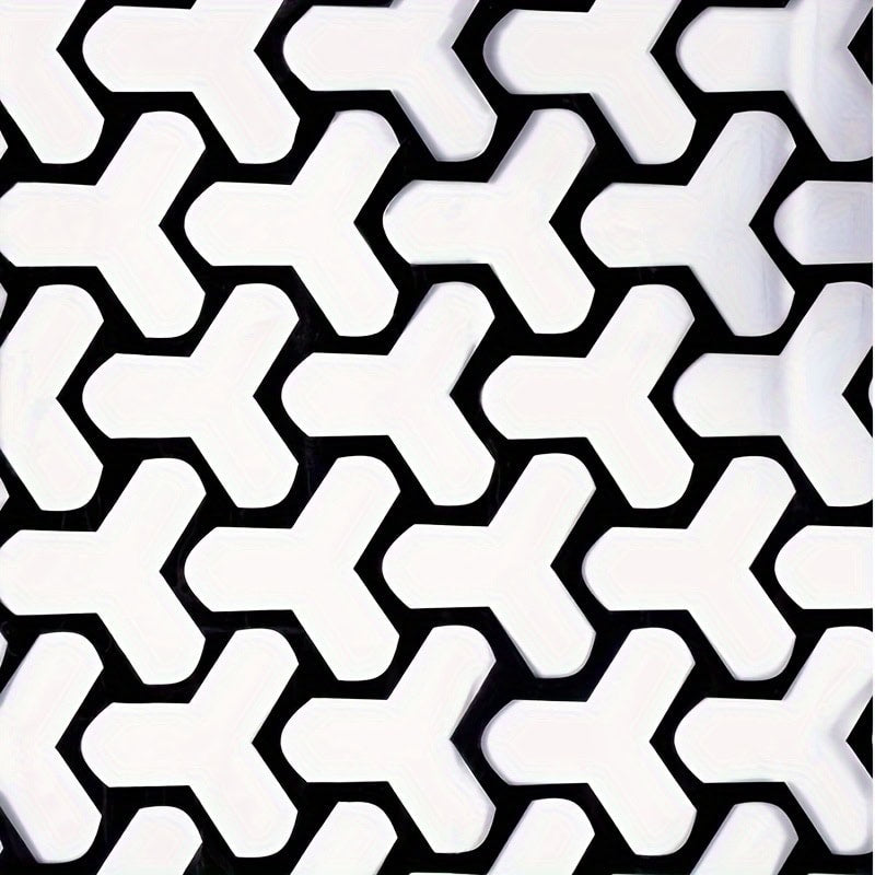 Set 2 folii autoadezive decupate pentru decorarea stopurilor auto, dimensiune 2 x 48 x 30cm, culoare Negru Mat, model HONEYCOMB TRIANGLE-4