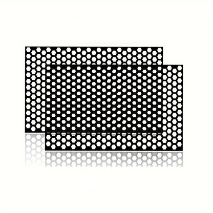 Set 2 folii autoadezive decupate pentru decorarea stopurilor auto, dimensiune 2 x 48 x 30cm, culoare Negru Mat, model HONEYCOMB-4