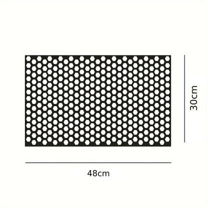 Set 2 folii autoadezive decupate pentru decorarea stopurilor auto, dimensiune 2 x 48 x 30cm, culoare Negru Mat, model HONEYCOMB-5