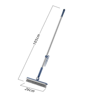 Perie de Curatare pentru Podele si Rosturi, Flippy, Lungime Maner 105 cm, Capat Pivotant 180 Grade, Peri din PP, Otel si Plastic, Cleste pentru Scame si Par Inclus, Albastru-0