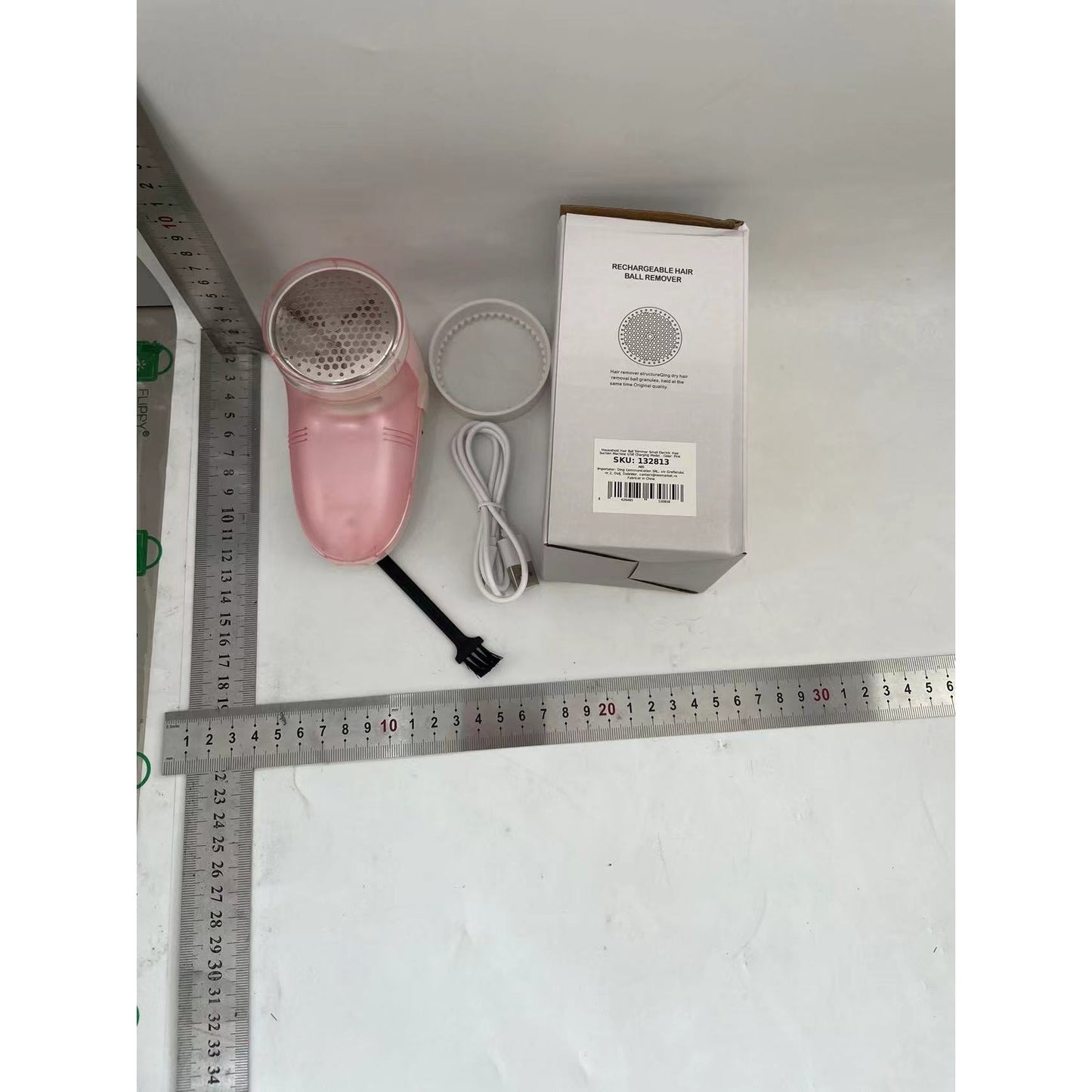 Aparat Pentru Curatat Scame, Par Si Praf, Flippy, Pentru Diferite Tipuri De Material, Cu Lame Din Otel Inoxidabil, Incarcare Prin USB Type-C, Cu Perie De Curatare si Cablu USB Incluse, 13x7 cm, Roz-1