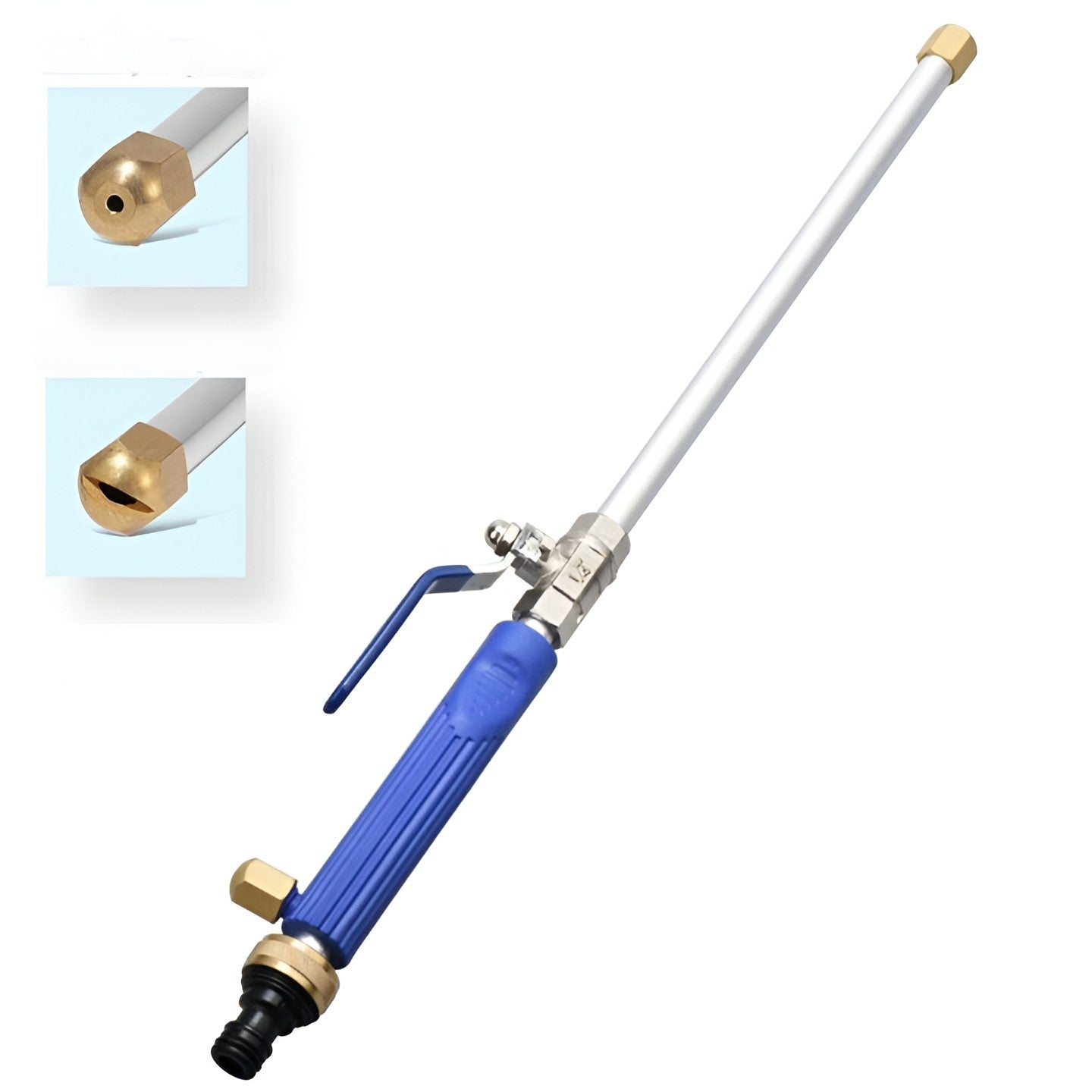 Set Accesoriu cu Presiune Reglabila, Flippy, pentru Furtun, cu Duze si Conector, Pulverizator de Apa, Tija de Stropit, 46.5 cm Lungime, Albastru-1