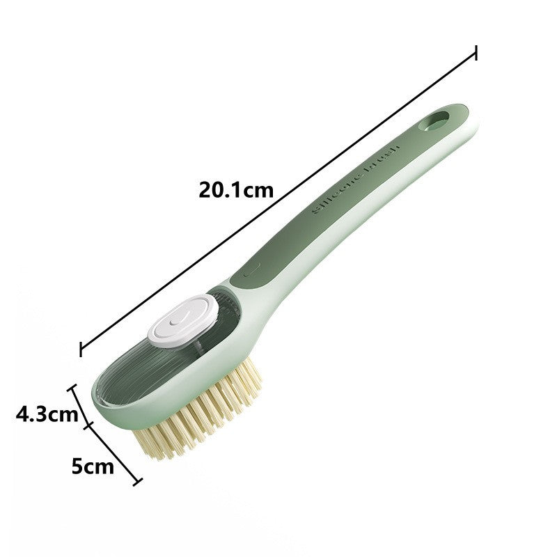Perie Multifunctionala cu Recipient Lichid, Flippy, Maner Lung, 20.1x 4.3 x 5 cm, Verde-0