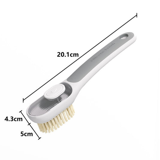 Perie Multifunctionala cu Recipient Lichid, Flippy, Maner Lung, 20.1x 4.3 x 5 cm, Gri-0
