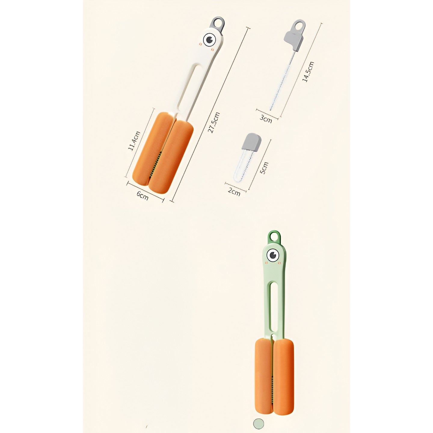 Perie de Curatat Pahare, Cani, Sticle, Flippy, cu Maner Lung si Burete, Accesorii pentru Spalarea Paielor si Capacelor, usor de Agatat, 27.5x11.4x6cm, Verde-4