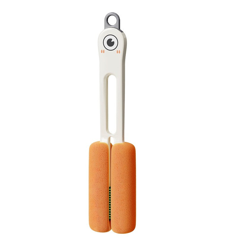 Perie de Curatat Pahare, Cani, Sticle, Flippy, cu Maner Lung si Burete, Accesorii pentru Spalarea Paielor si Capacelor, usor de Agatat, 27.5x11.4x6cm, Alb-0