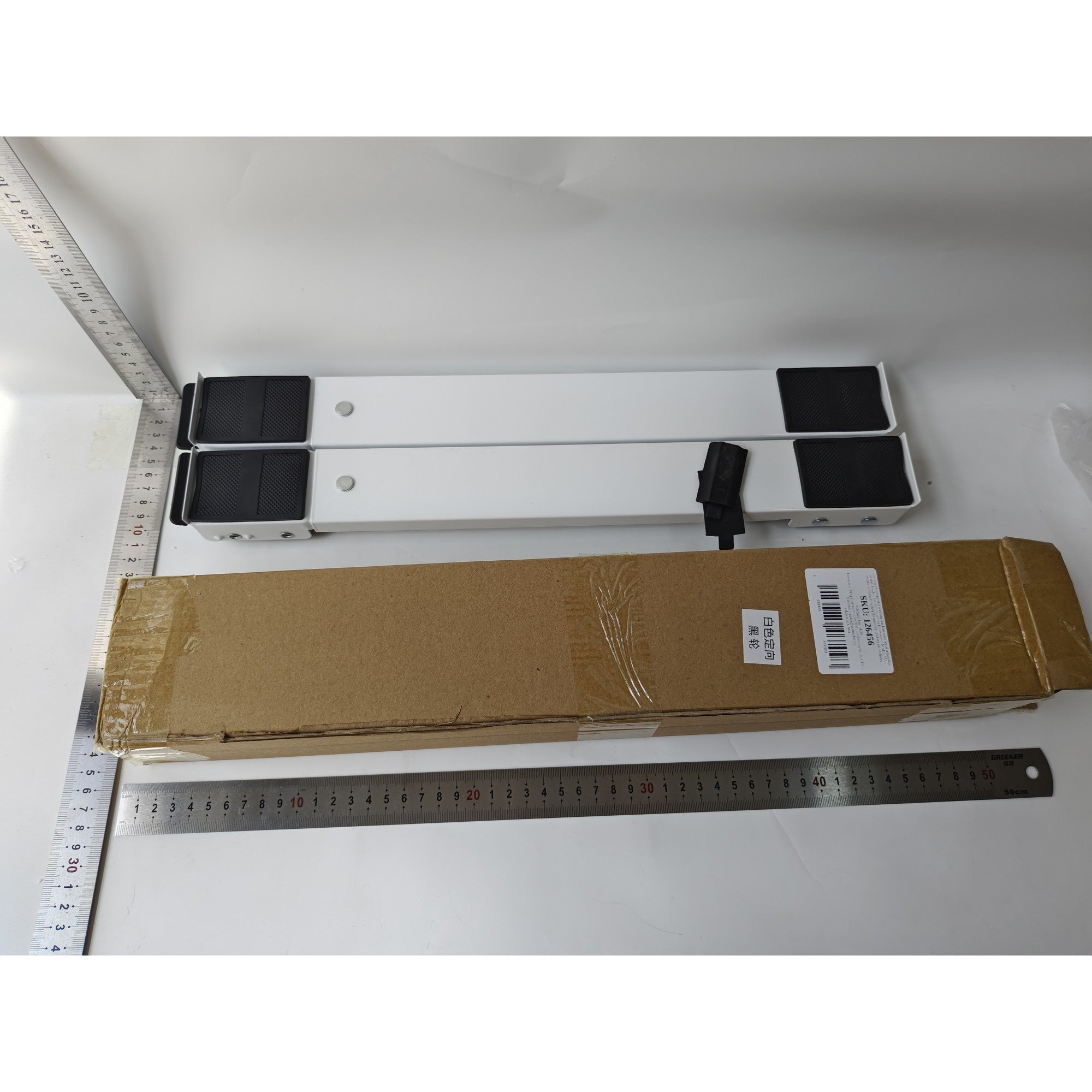 Set Suport Reglabil cu Roti pentru Mutat Mobila, Flippy, Dimensiune Reglabila, Greutate Maxima 330kg, Benzi Antiderapante, cu Frana, Alb Negru-10