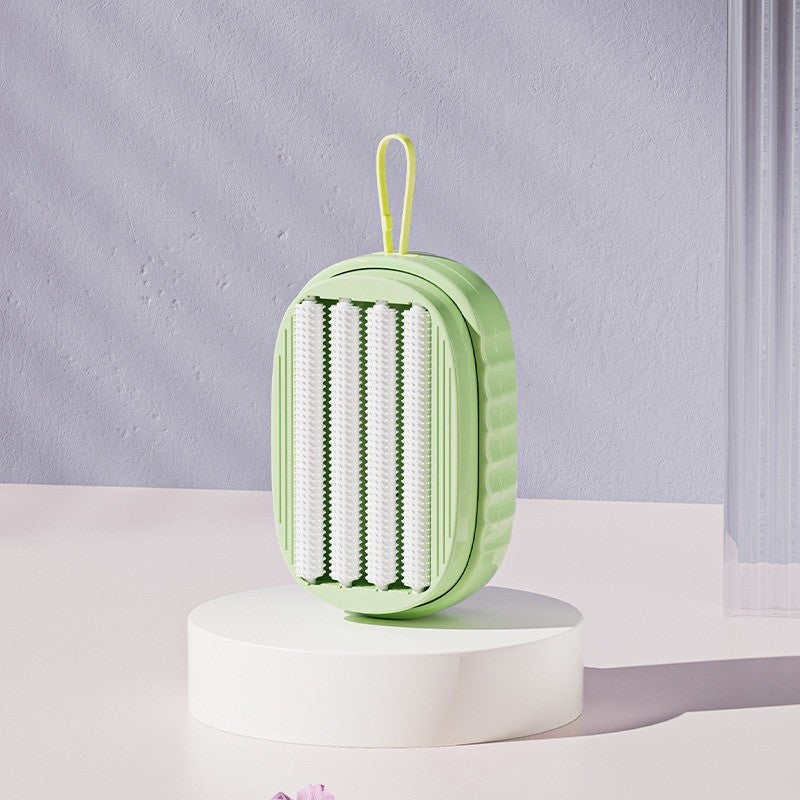Perie de Spalat Haine, Flippy, cu Dispenser pentru Detergent, 4 Perii de Curatare, din ABS + PS, Verde-1