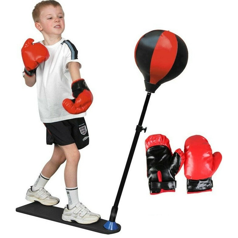 Jucarie Interactiva, Flippy, Model Sfera de Box de Picior, Manusi Incluse, Inaltime Reglabila, +3 Ani, 120 x 25 x 52.5 cm, Rosu/ Negru-2